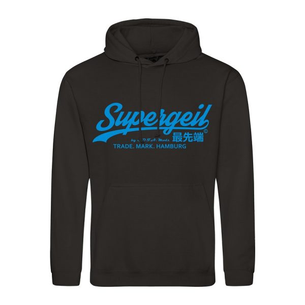 Hoodie Herren "Supergeil Classic" Schwarz – Bild 9