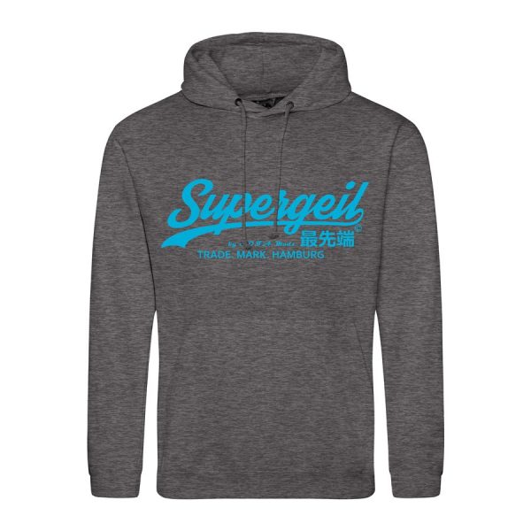 Hoodie Herren "Supergeil Classic" Charcoal – Bild 6
