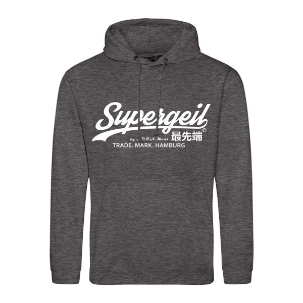 Hoodie Herren "Supergeil Classic" Charcoal – Bild 9