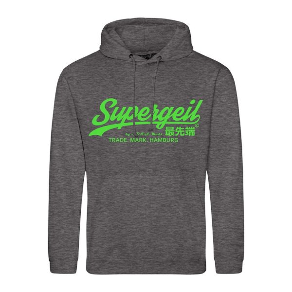 Hoodie Herren "Supergeil Classic" Charcoal – Bild 7