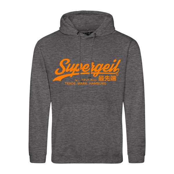 Hoodie Herren "Supergeil Classic" Charcoal – Bild 8