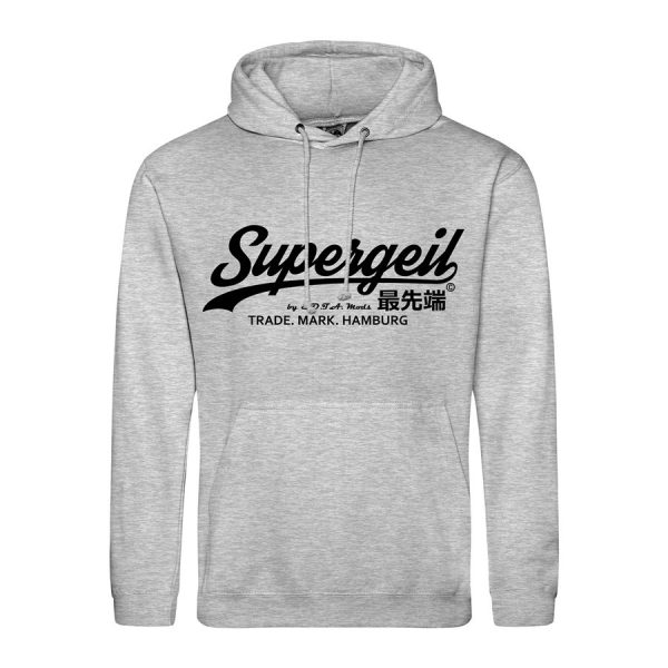 Hoodie Herren "Supergeil Classic" Heather Grey – Bild 13
