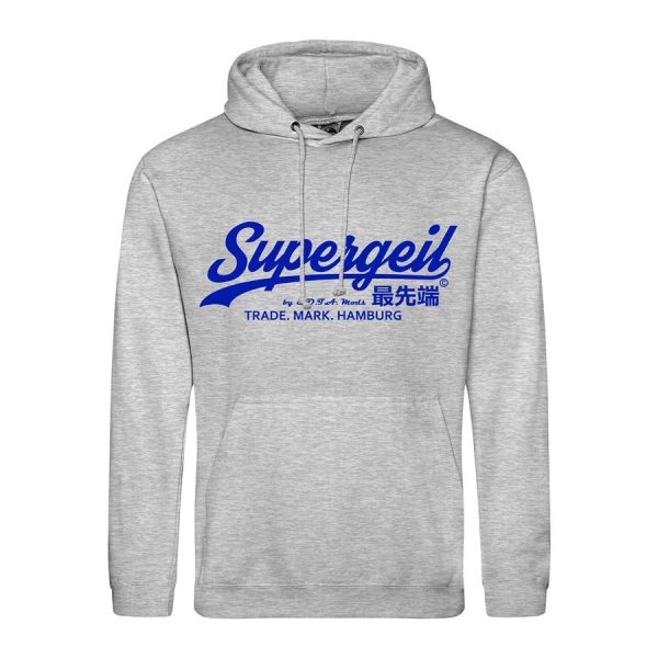 Hoodie Herren "Supergeil Classic" Heather Grey – Bild 12