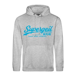 Hoodie Herren "Supergeil Classic" Heather Grey