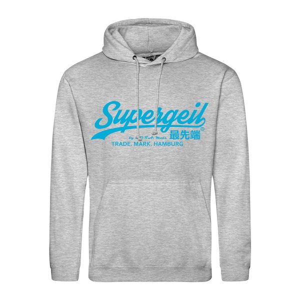 Hoodie Herren "Supergeil Classic" Heather Grey