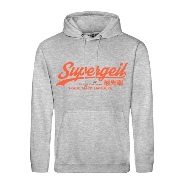Hoodie Herren "Supergeil Classic" Heather Grey – Bild 10
