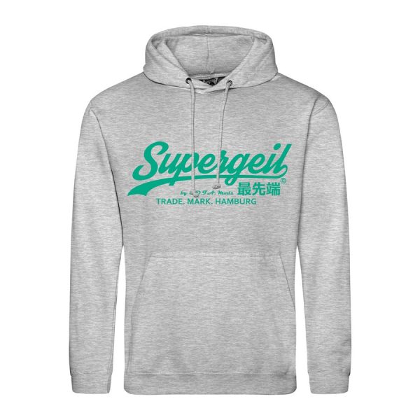 Hoodie Herren "Supergeil Classic" Heather Grey – Bild 6