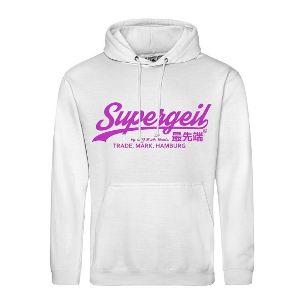 Hoodie Herren "Supergeil Classic" Weiß – Bild 13