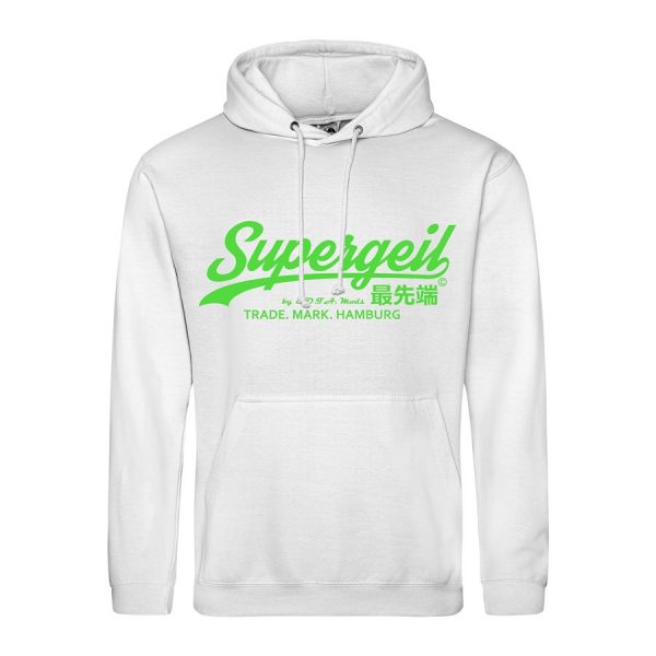 Hoodie Herren "Supergeil Classic" Weiß – Bild 9