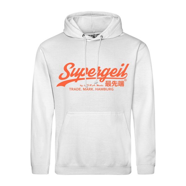 Hoodie Herren "Supergeil Classic" Weiß – Bild 10