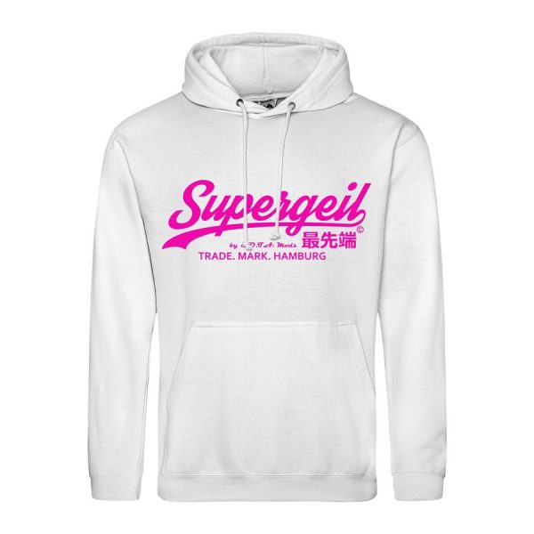 Hoodie Herren "Supergeil Classic" Weiß – Bild 12