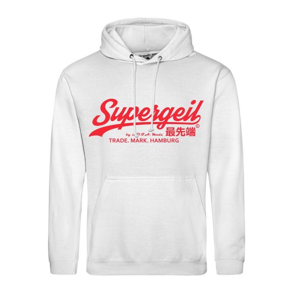 Hoodie Herren "Supergeil Classic" Weiß – Bild 11