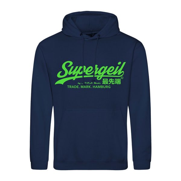 Hoodie Herren "Supergeil Classic" Navy – Bild 6
