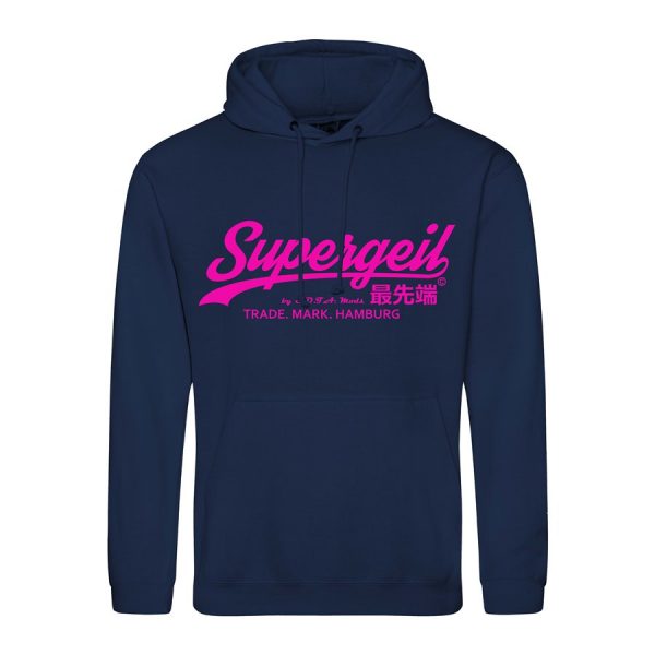 Hoodie Herren "Supergeil Classic" Navy – Bild 7