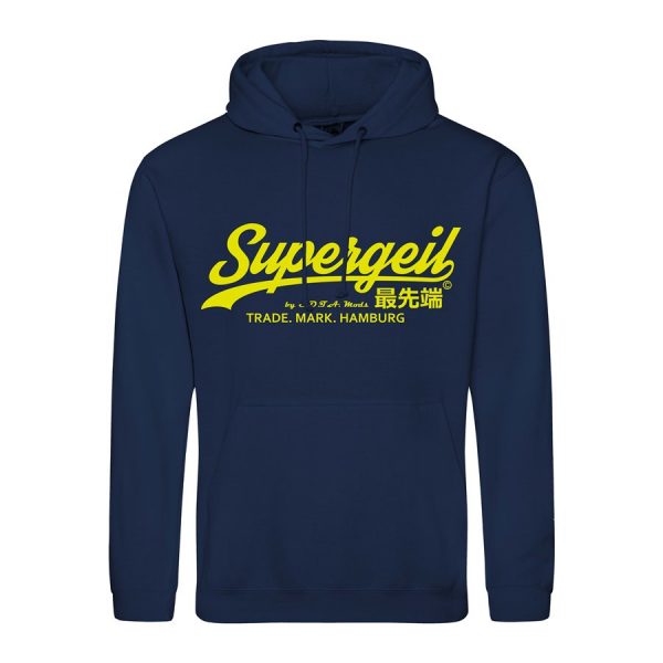 Hoodie Herren "Supergeil Classic" Navy – Bild 8