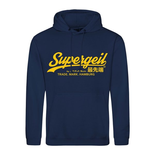 Hoodie Herren "Supergeil Classic" Navy – Bild 9