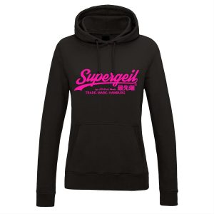 Hoodie Damen "Supergeil Classic" Schwarz