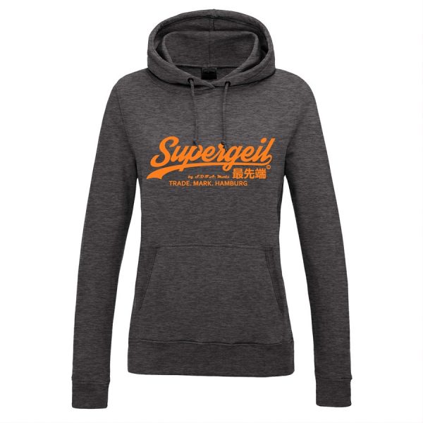 Hoodie Damen "Supergeil Classic" Charcoal – Bild 6