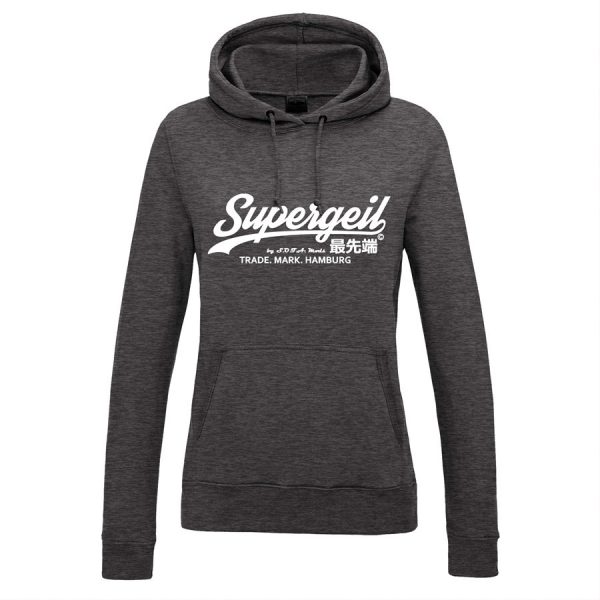 Hoodie Damen "Supergeil Classic" Charcoal – Bild 9