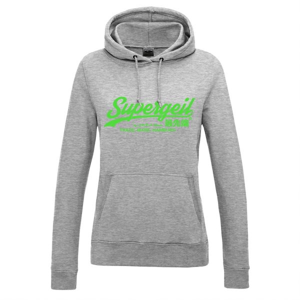 Hoodie Damen "Supergeil Classic" Heather Grey – Bild 13