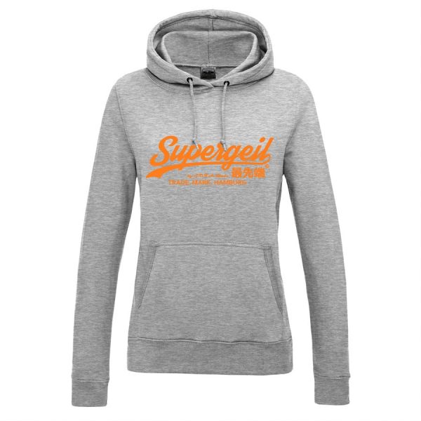 Hoodie Damen "Supergeil Classic" Heather Grey – Bild 12