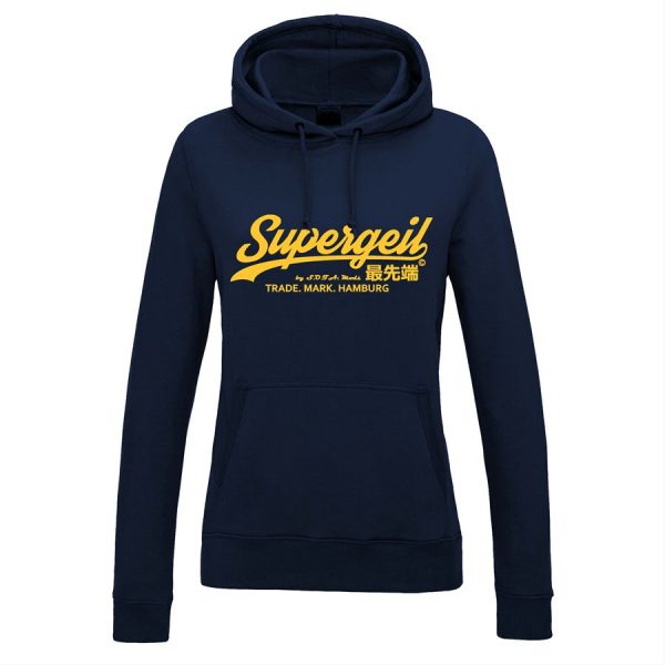 Hoodie Damen "Supergeil Classic" Navy – Bild 6