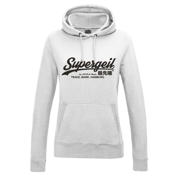 Hoodie Damen "Supergeil Classic" Weiß – Bild 14