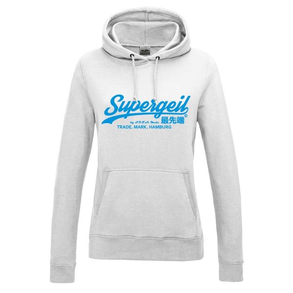 Hoodie Damen "Supergeil Classic" Weiß – Bild 13