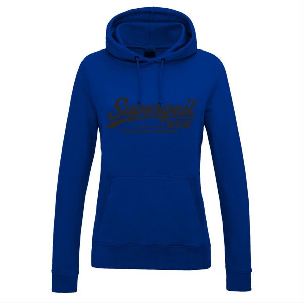 Hoodie Damen "Supergeil Classic" Royal Blau – Bild 6